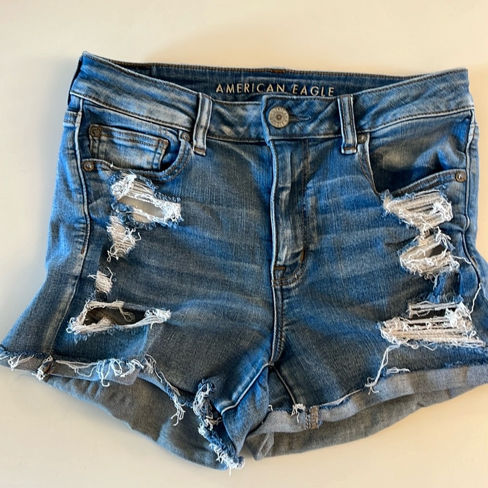 American Eagle Next Level Stretch Distressed Jean shorts size 8